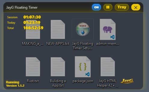 JayG Floating Timer Click-Through mode