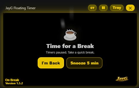 JayG Floating Timer break screen